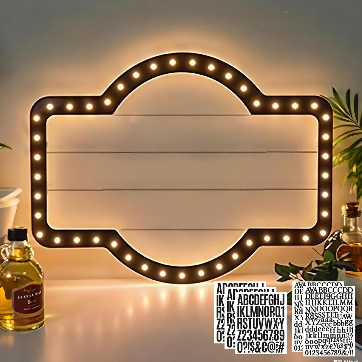 Large Wedding Bottle Service Sign, Personalized Wedding Entrance Props Led Marquee