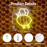 Honeybee Neon Light Wall Decor - LED Room Decor for Bedroom, Kids Room, Living Room