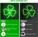 Patrick's Day Party Decoration Gift LED Light, USB Powered Green Clover Shape Wall Decor