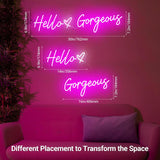 30 Inch Large Hello Gorgeous Neon Sign, 12V Pink Hello Beautiful Led Neon Light for Wedding