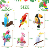 6 Pieces Hawaiian Tropical Birds Hanging Parrot Honeycomb Party