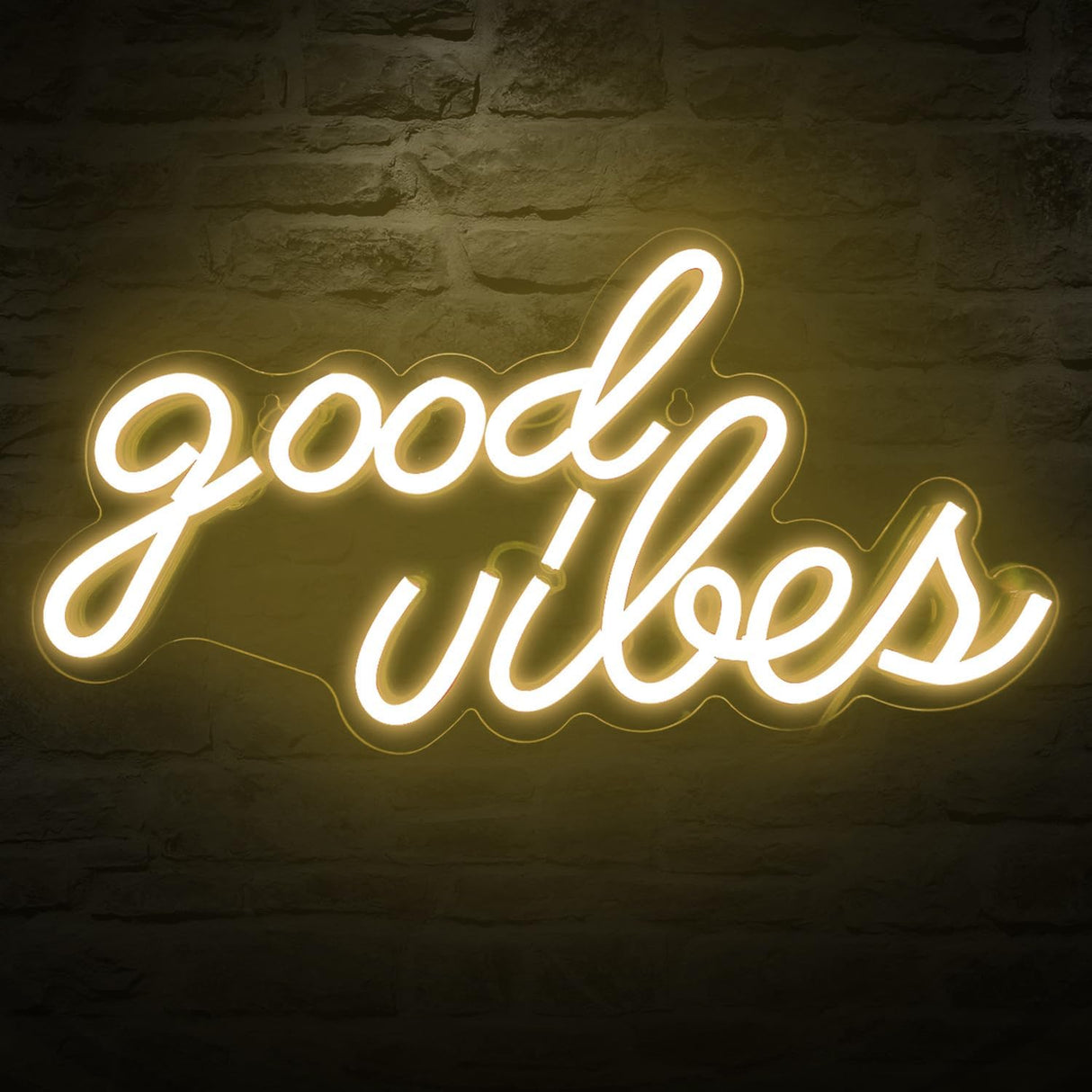 Good Vibes Neon Sign for Wall Decor，Powered by USB Neon Light for Bedroom