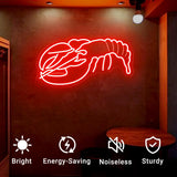Lobster Neon Sign - Handcrafted LED Wall Art Neon Light for Restaurants,