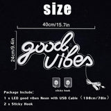 Good Vibes Neon Sign, LED Neon Signs for Wall Decor, White Neon Lights for Bedroom & Party
