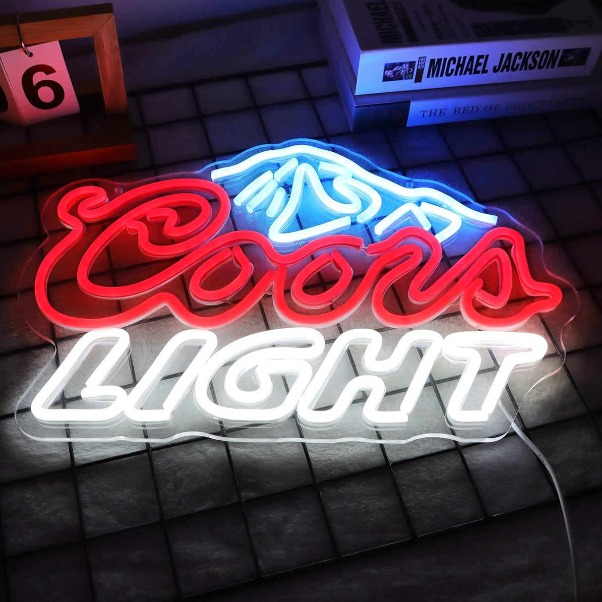 Crs Light Neon Signs 17 * 11 Inch(Azure+Red+White) + Bikini Coors Light Neon Signs 16.1 * 9.8 Inch(Azure+Red+White)