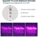 Pilates Vibes Neon Sign - 15"x9" Pink Acrylic LED Light for Bedroom Home Gym Spa Beauty Salon Party Decor