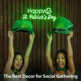 Happy St. Patrick's Day Shamrock Neon Sign Party Wall Decor LED Sign for St