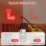 Live Music Neon Sign for Wall, Remote Dimmer Red Live Music LED Neon Light Sign for Concert Festival