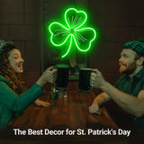 Patrick's Day Party Decoration Gift LED Light, USB Powered Green Clover Shape Wall Decor