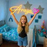Dimmable Neon Name Sign Personalized for Bedroom, Name Light up Sign for Dorm Wedding Backdrop Birthday Party