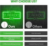 Happy St. Patrick's Day Neon Sign Party Wall Decor LED Sign for Gift, USB Powered