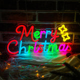 Merry Christmas Neon Sign, Dimmable LED Christmas Lights Neon Letter Sign for Window Displays