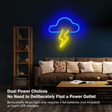Neon Sign LED Cloud Lightning Neon Signs for Wall Decor Hanging Neon Light Battery or USB Powered