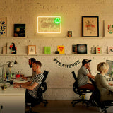 Clover - 13"x18" Warm White Green LED Light for Bedroom Home Office Mental Health Party Decor