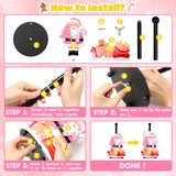 Qmetalart Pink Santa Claus Paper Towel Holder – Festive Christmas Paper Towel Stand,