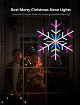 COLOURTHE Snowflake Neon Sign,13.5 Inch Giant Snowflake Lights,
