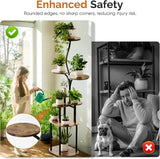 Qmetalart Plant Stand Indoor, 8 Tier Metal Flower Rack with Round Shelves, Modern