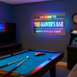 Personalized Bar Led Light for Home Business, Handmade 3D Mirror Light up Sign for Club Pub Man Cave Bistro Lounge Tavern Party Gift