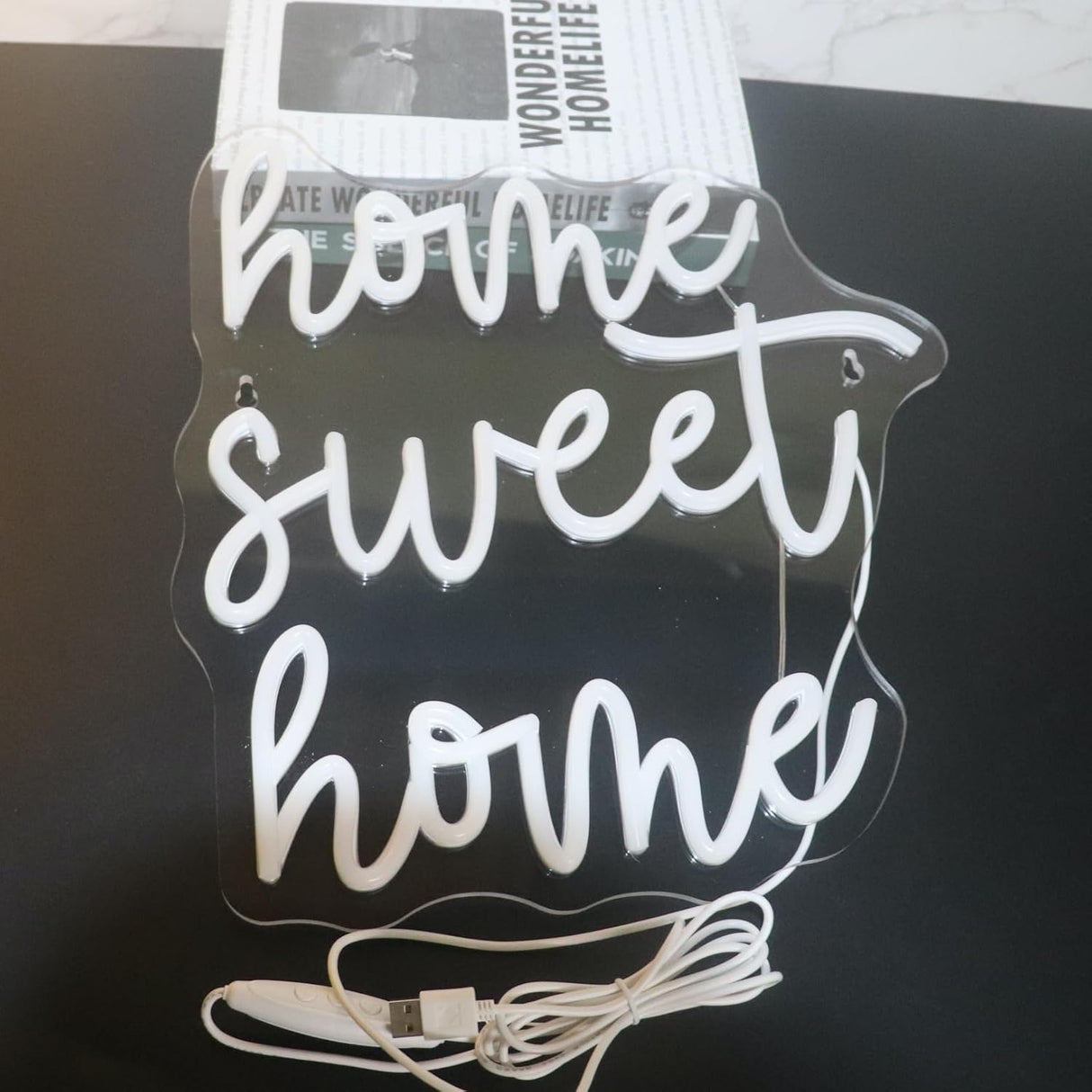 "Home Sweet Home" Neon Sign, Positive Quotes Decorative Neon Lights for Home