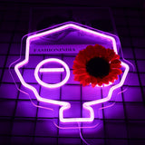 Purple Game Character Neon Signs for Wall Decor Game Logo Neon Lights for Bedroom Led Signs Suitable