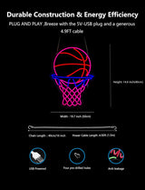 Basketball Neon Sign,19.7 Inch Giant Basketball Light up Sign - Cool Neon Light