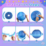 8 PCS Planet Paper Lanterns, 12 Inch Outer Space Party Decorations, Solar System