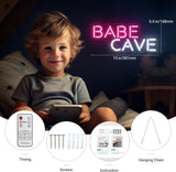 Babe Cave Neon Sign for Wall, Pink Cute Babe Cave Led Neon Light Sign, USB Power Babe Cave for Baby Room, Bedroom Home Store Business - 15''