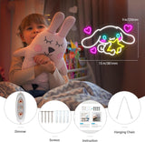 Cinnamoroll Neon Sign Anime Light, 3D Wall Art Cute LED Neon for Bedroom Game Room Apartment
