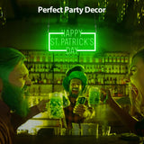 Happy St. Patrick's Day Neon Sign Party Wall Decor LED Sign for Gift, USB Powered