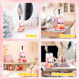 Qmetalart Pink Santa Claus Paper Towel Holder – Festive Christmas Paper Towel Stand,
