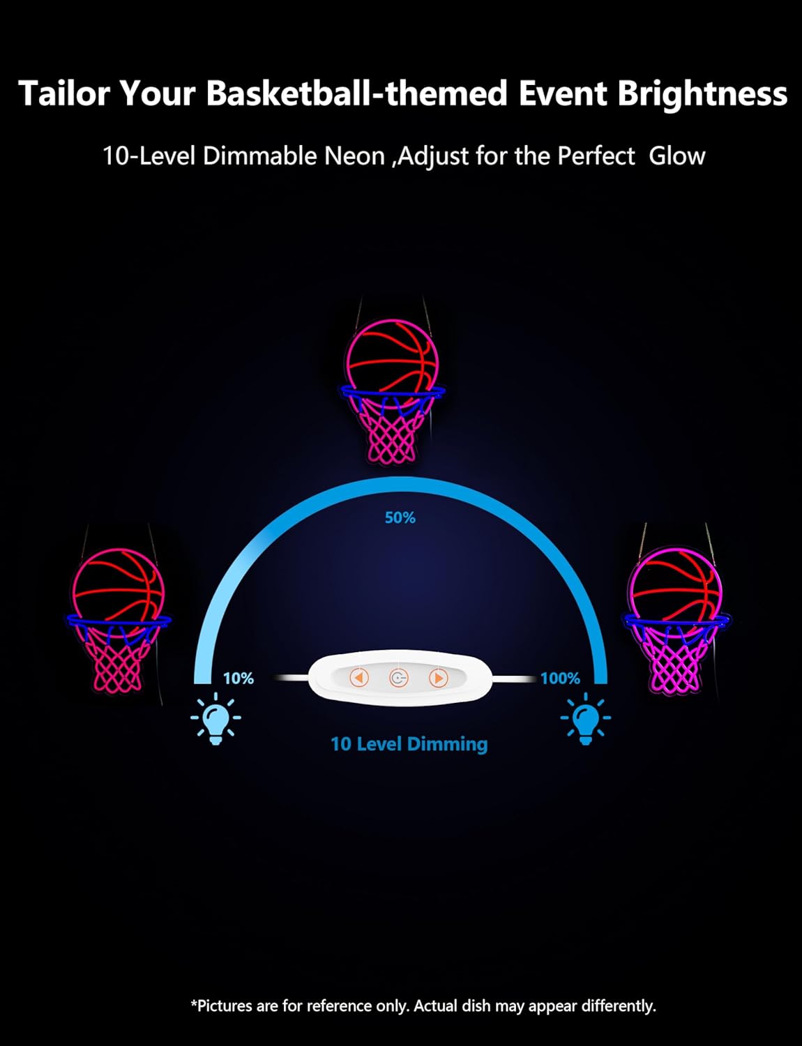 Basketball Neon Sign,19.7 Inch Giant Basketball Light up Sign - Cool Neon Light