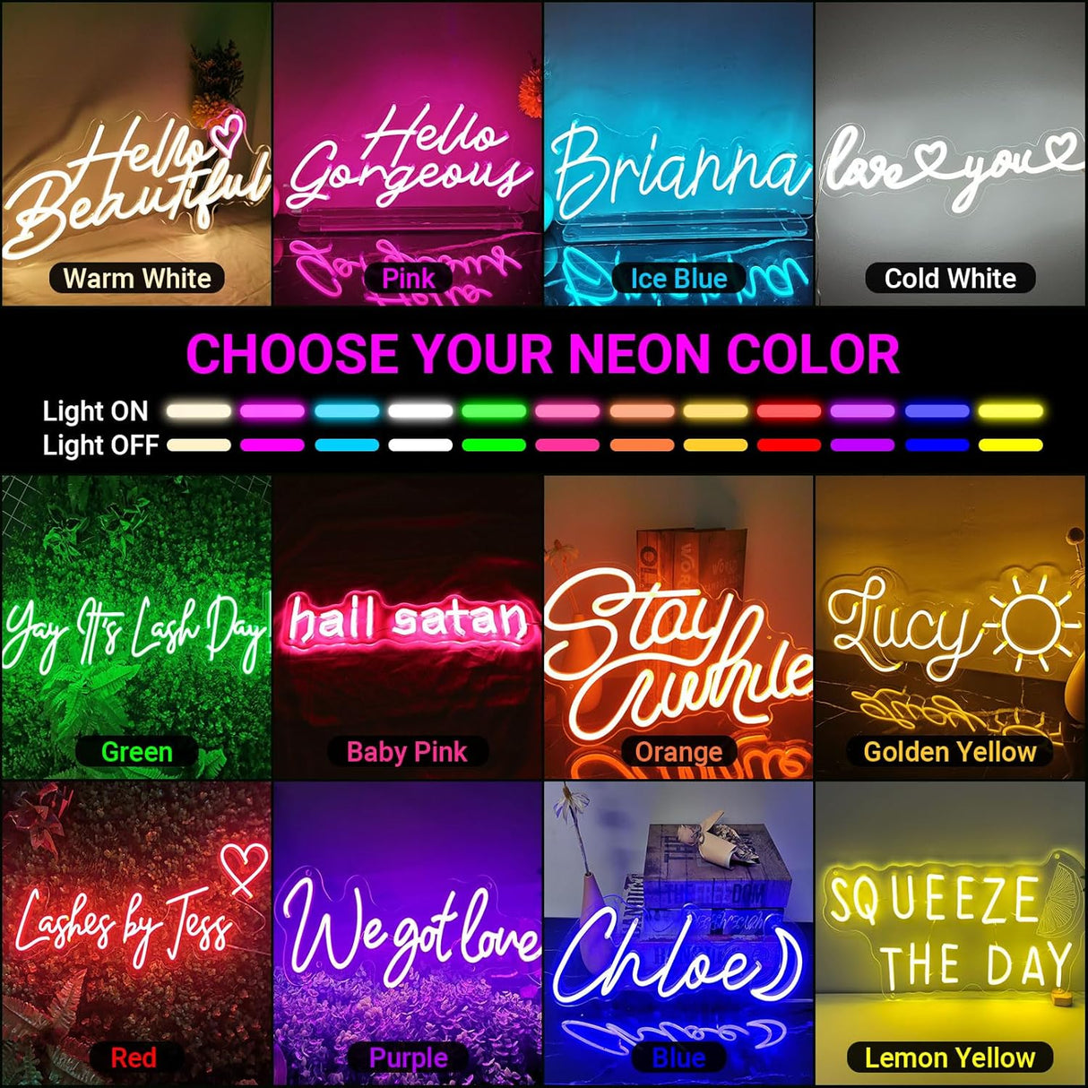 Personalized Name LED Sign for Room Decor, Customizable Neon Signs for Wall Decor Birthday