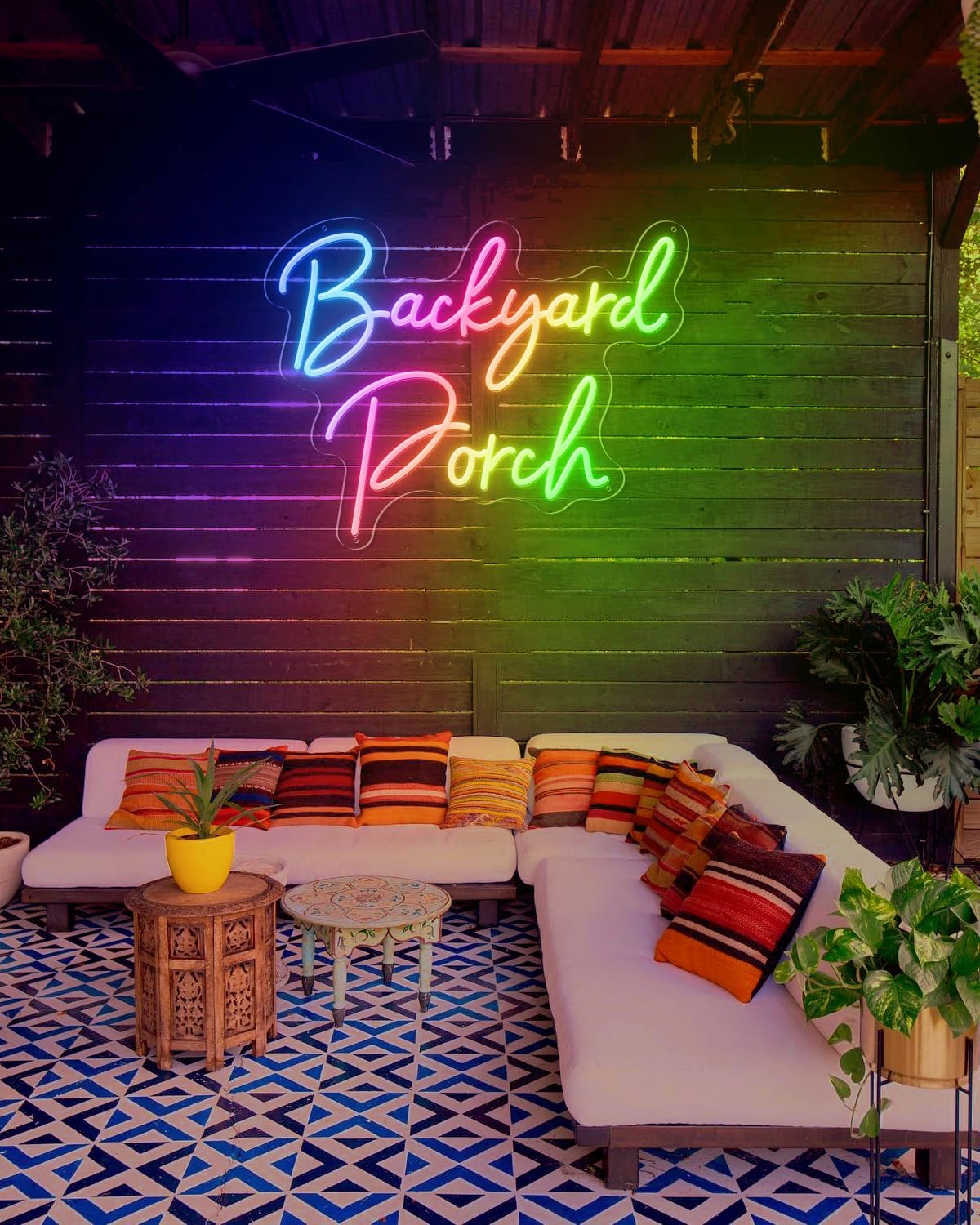 IP-67 Outdoor Custom Neon Sign Waterproof, Dimmable Customizable Neon Light Sign for Outdoor Patio,Backyard Porch