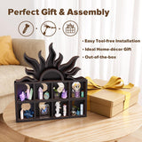 Qmetalart Sunrise Trinket Shelf, Sun Moon Crystal Display Shelf Storage Wall Hanging