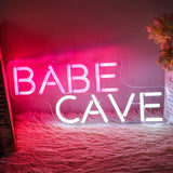 Babe Cave Neon Sign for Wall, Pink Cute Babe Cave Led Neon Light Sign, USB Power Babe Cave for Baby Room, Bedroom Home Store Business - 15''