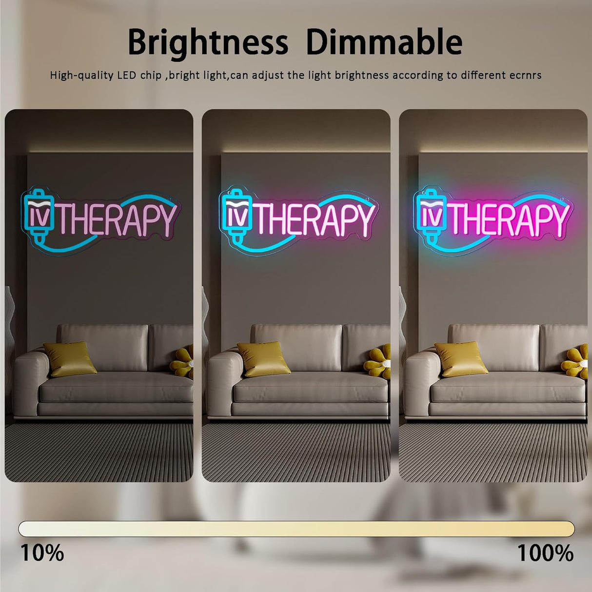 IV Therapy Neon Signs for Wall Decor,Dimmable Nurse Medical Spa Salon Neon Sign,