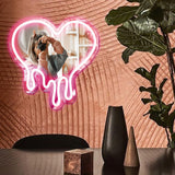 Heart Neon Sign - Heart-Melting Wall Decor, USB Powered LED Light in Pink
