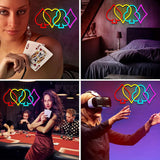 Poker Neon Sign–LED Playing Cards Neon Light for Wall Decor, USB Powered Dimmable