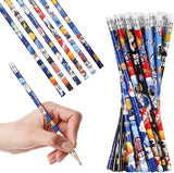 24 Pcs Space Pencils for Kids，Novelty Fun Lead Pencils with Eraser Rocket and Space Party Favors for Birthday Party，