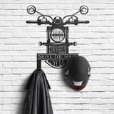 Qmetalart Fathers Gifts Metal Wall Decoration Home Decor Motorcycle Shape Black Wall Art