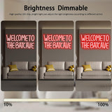 Halloween Bat Neon Signs Welcome to the Batcave Neon Signs for Wall Decor, Dimmable