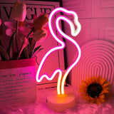 Flamingo Neon Sign, Pink Flamingos LED Neon Light Sign for Women USB/Battery Operated