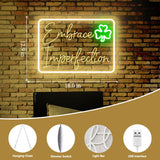 Clover - 13"x18" Warm White Green LED Light for Bedroom Home Office Mental Health Party Decor
