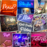Dimmable Neon Name Sign Personalized for Bedroom, Name Light up Sign for Dorm Wedding Backdrop Birthday Party