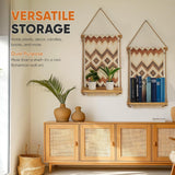 Wall Mounted Shelf, Bohemian Style Decorative Hanging Cloth, Handmade Natural Material,