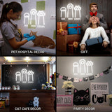 Rock Paper Scissors LED Light with Cool White Cat Paws, 11"x14" USB-Powered Acrylic Wall Art For Pet Hospital