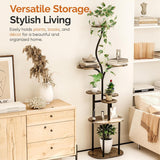 Qmetalart Plant Stand Indoor, 8 Tier Metal Flower Rack with Round Shelves, Modern