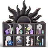 Qmetalart Sunrise Trinket Shelf, Sun Moon Crystal Display Shelf Storage Wall Hanging