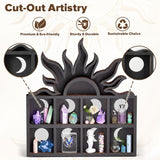 Qmetalart Sunrise Trinket Shelf, Sun Moon Crystal Display Shelf Storage Wall Hanging