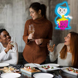 Grim Reaper Ramen Noodles Neon Signs for Wall Decor,Dimmable Japanese Skull Ramen Noodle